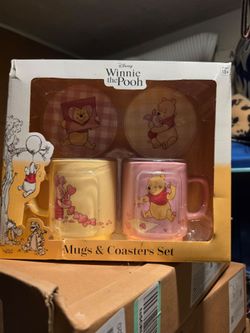 Disney Winnie the Pooh Mugs & Coasters Set