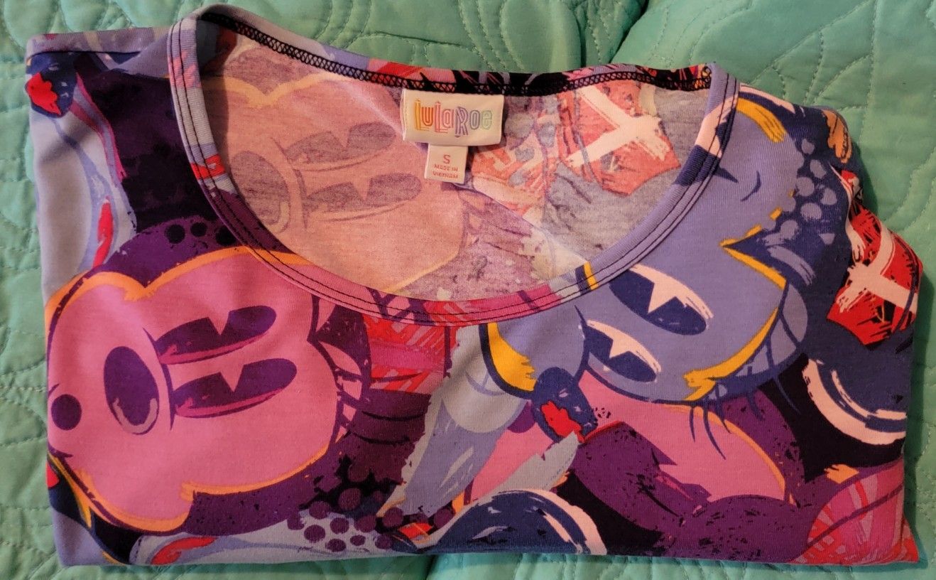 Lularoe Irma Small Roomy Top Disney Mickey Mouse Colorful Small