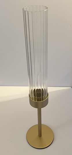 Gold Hurricane Candle Holders: Brass