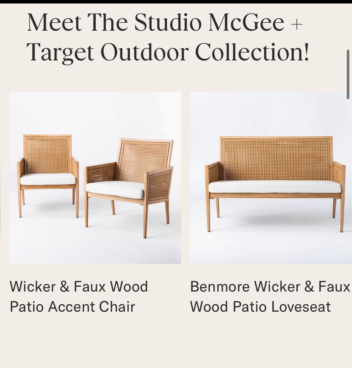 *Used* Studio McGee Outdoor Furniture Set