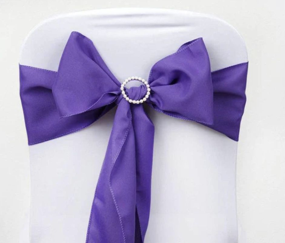50 Purple Polyester Sashes