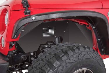 Front Inner Fender Liners for Jeep Wrangler JK JKU 4WD 2007-2018 Corrosion-Resistant Aluminum Lightweight Design Splash Guards (Black)