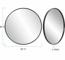Oversized Matte Black Wall Mirror