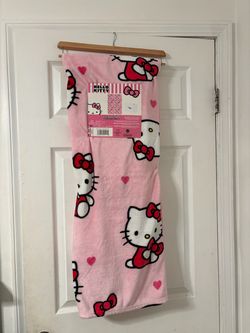 Pink Heart Hello Kitty Blanket