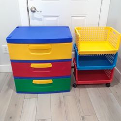 2 Toy Storages, Plastic Drawers 