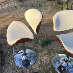 Two Used White stools