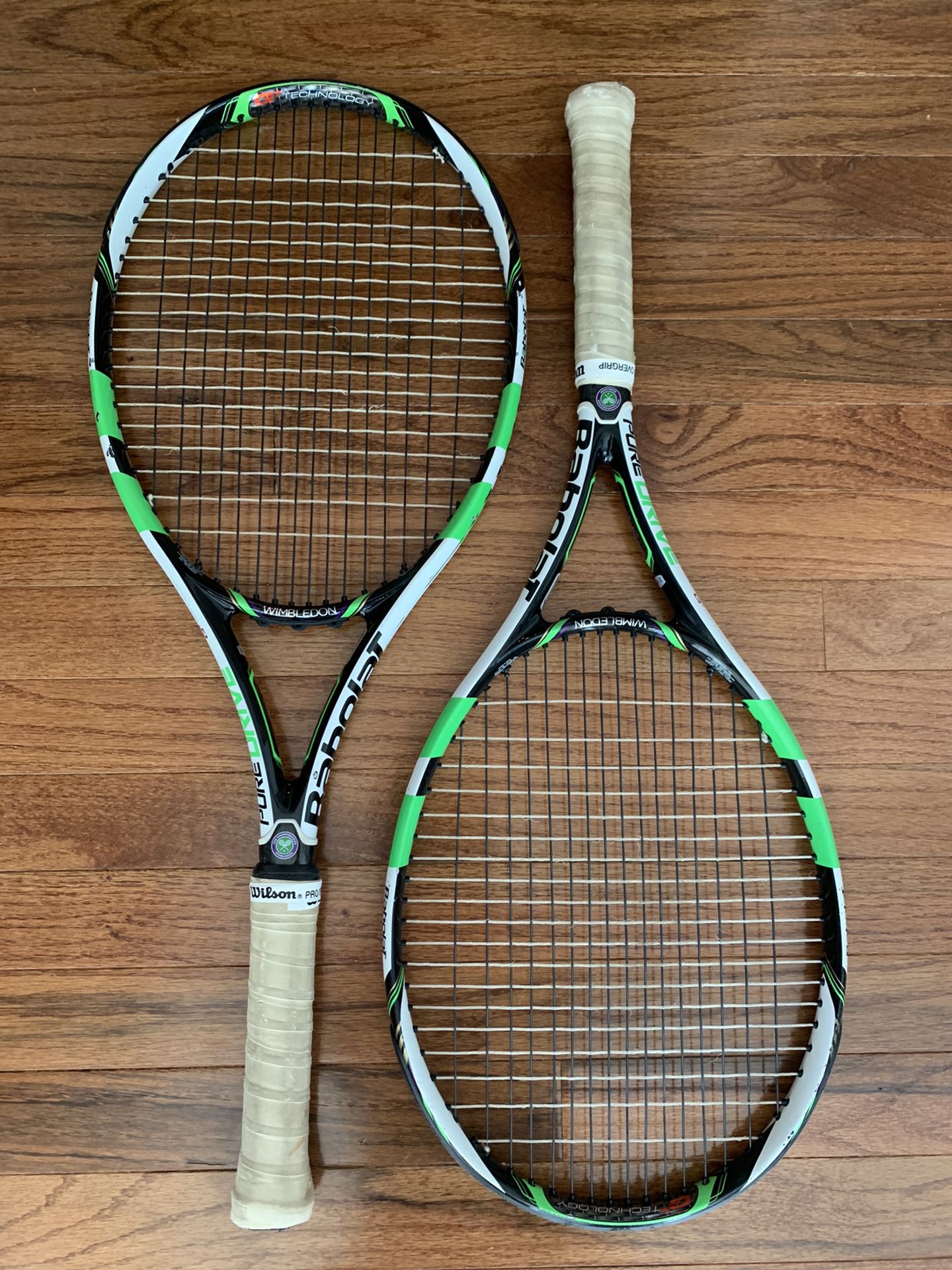 (2) Babolat Pure Drive GT Wimbledon Tennis Racquets 4-1/4 grip