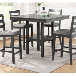 Gray Counter Height Dining Table Set (Free Delivery)