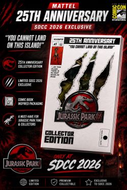 SDCC 2026 Mattel Jurassic World 25th Anniversary Comic-Style Velociraptor