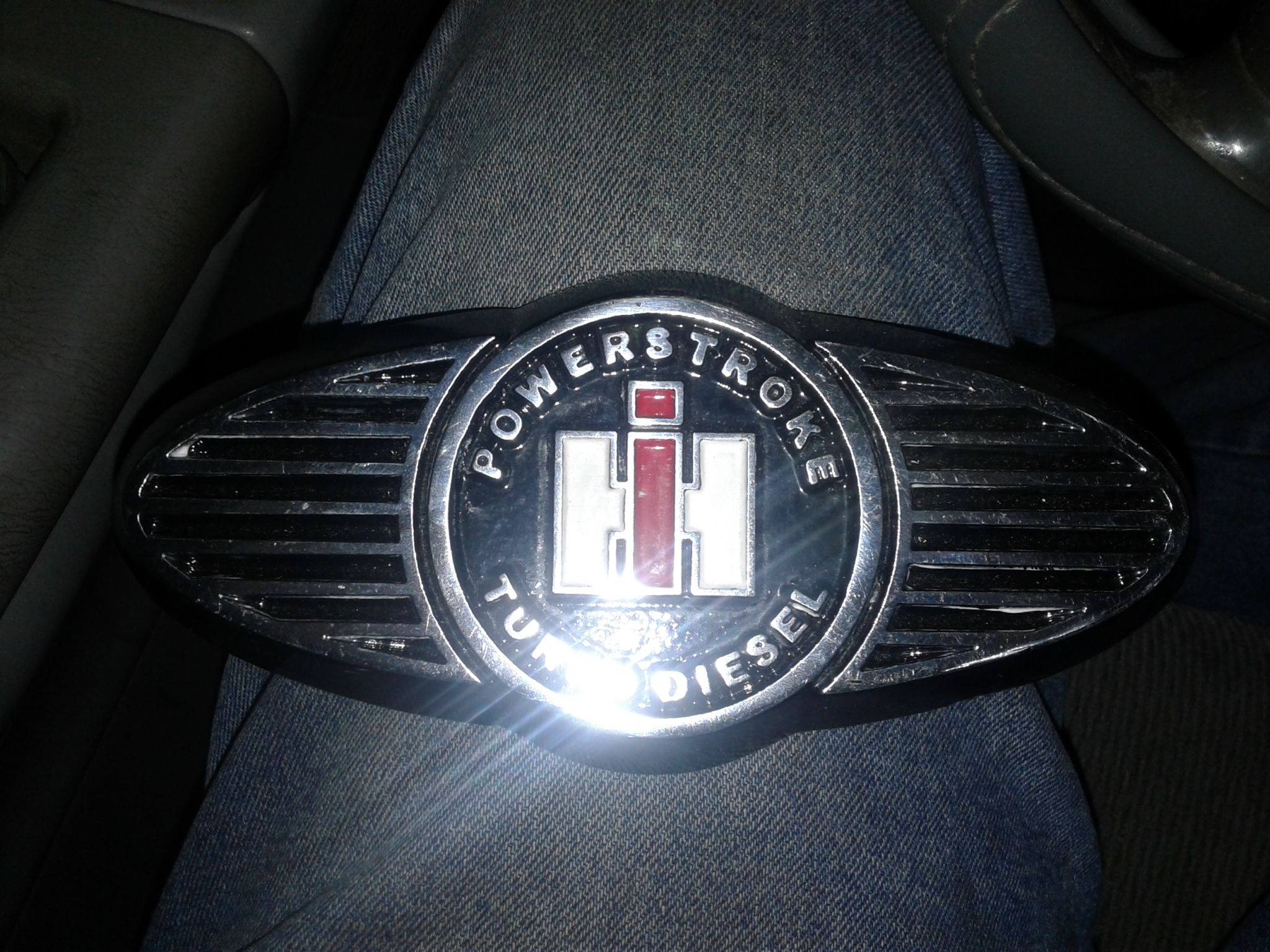 Ford IH International Powerstroke Turbo Diesel grill emblem
