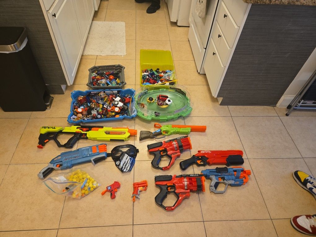 Come and Get Beys and Nerf Guns !! IN CASH OBO