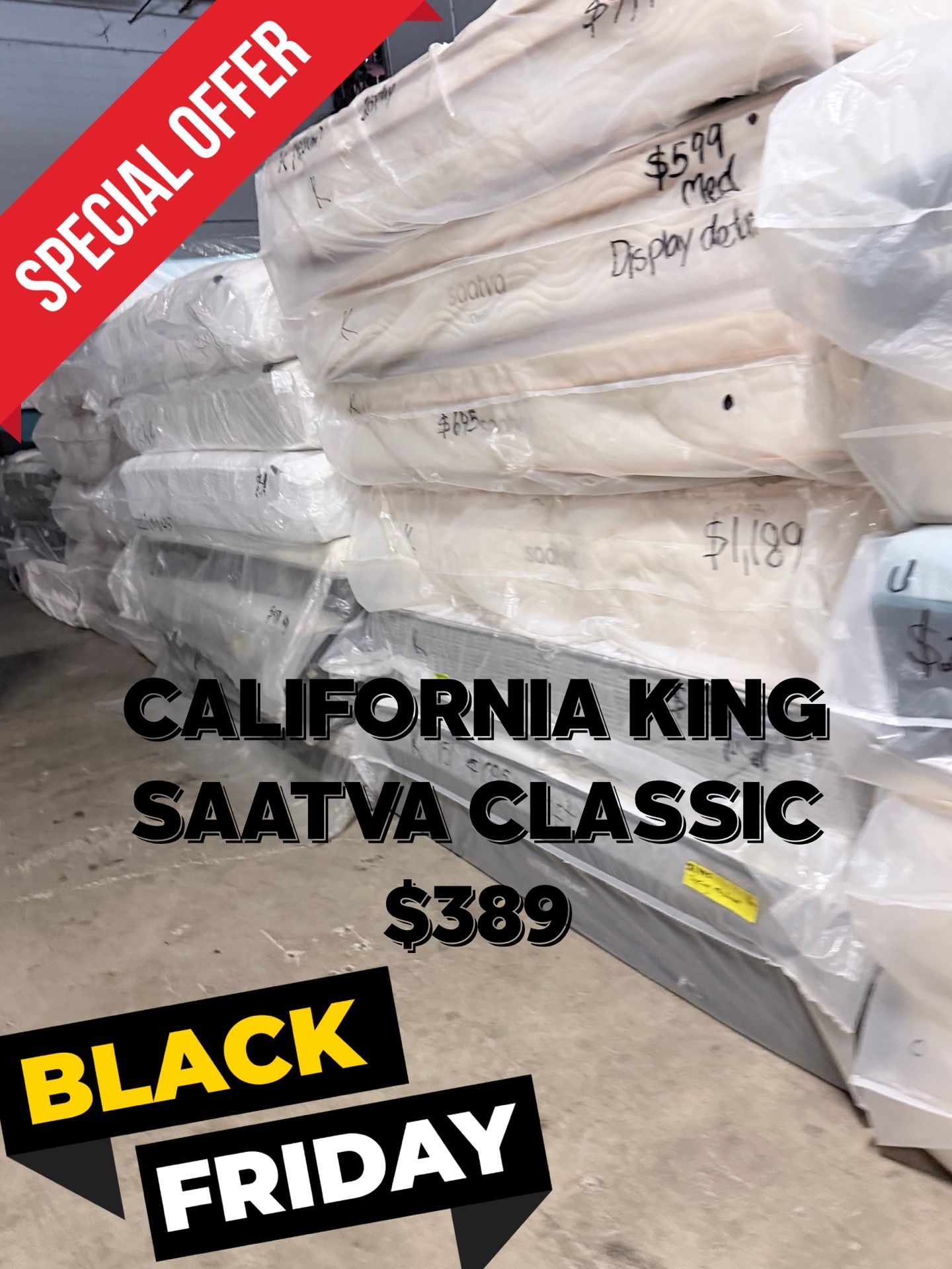 💥BLACK FRIDAY SALE 💥California King Mattress Saatva Classic