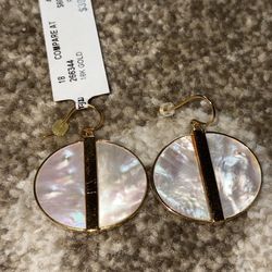 Lucas Jack gold tone pearl drop earrings