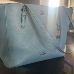 Coach Leather Large Turn Lock Tote