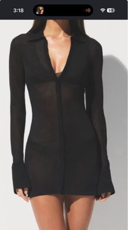 Skims slinky knit button down dress