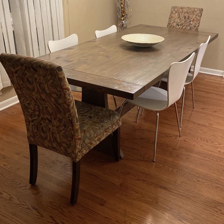 Rustic wood brinley cheap fixed dining table