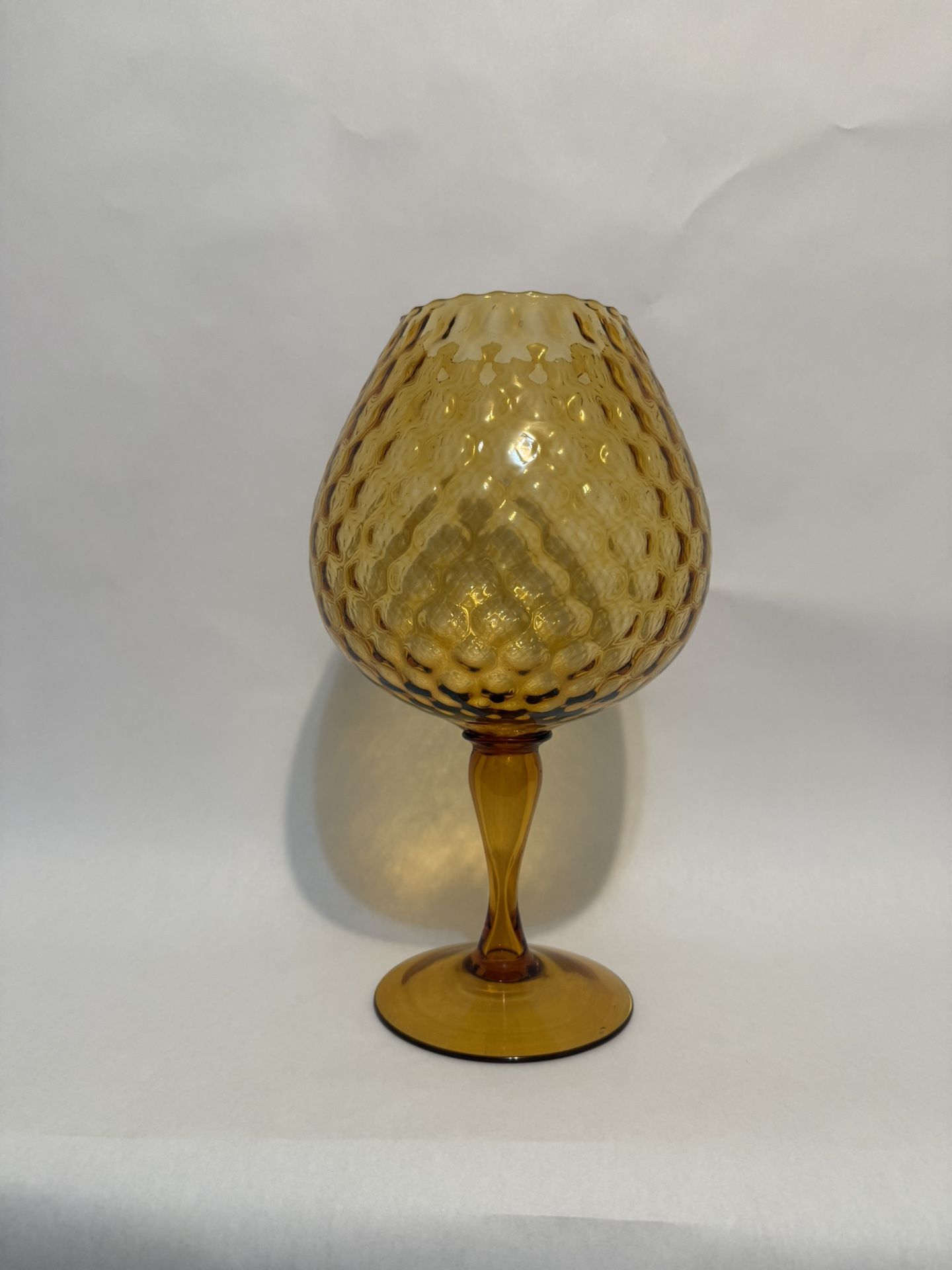 Mid-Century Amber XL Glass Vase
