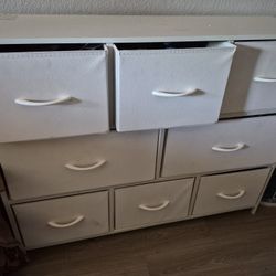 8 Drawer WLIVE 8 Drawer Dresser for Bedroom, Fabric White Dresser with Large Storage Drawer Unit for Entryway, Chest of Drawers for Living Room