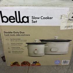 Bella 6QT & 2QT Programmable Slow Cooker Set.