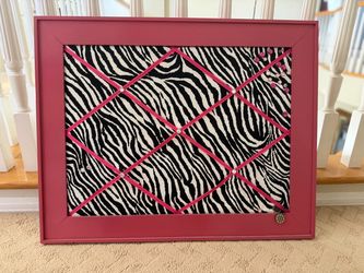 Zebra Print French Memo Board Pink Frame