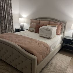 Cal King Bed Frame w/new Mattress