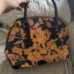 Black Floral Purse