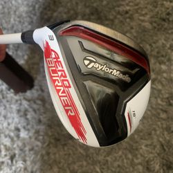 LH Taylor Made Aero Burner 3-wood + 50 Degree Milled Grind Wedge — Both In Near Perfect Condition 