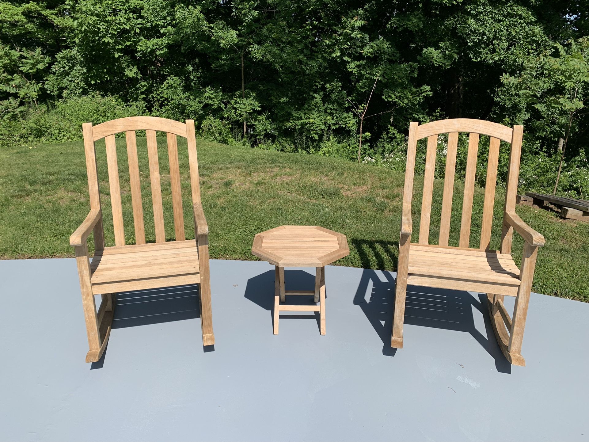 Teak Rockers With Side Table