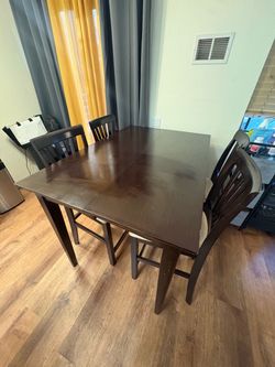 Counter-Height Dining Table + 4 Chairs