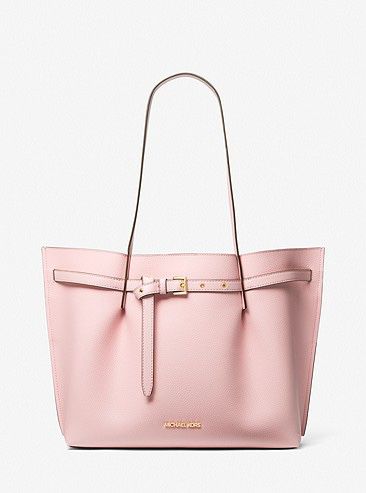 NWT Michael Kors Emilia Large Pebbled Leather Tote Bag Blush Pink