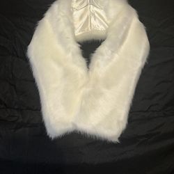 Faux Fur Bridal Wedding Shawl Ivory