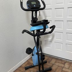 LANOS foldable blue workout bike for home