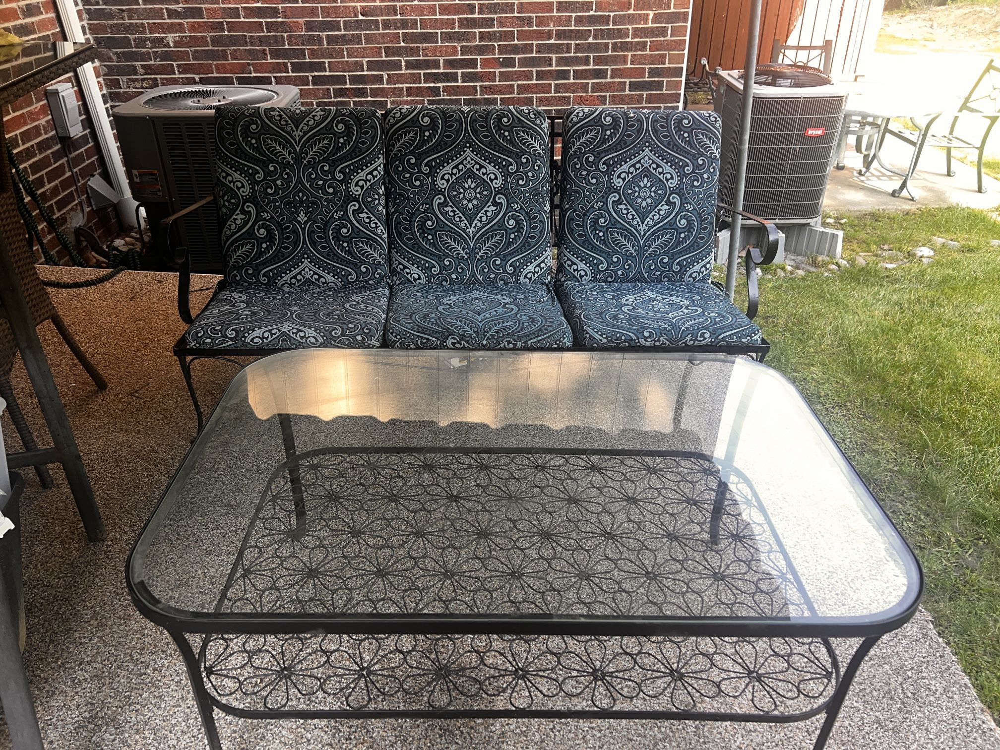 Wrought Iron couch/table Set