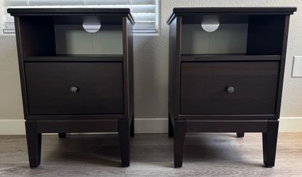 Pair of IKEA IDANÄS Nightstands – Dark Brown