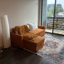 Vibrant Orange Sectional Couch For Sale 