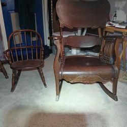 Very Old Rocking. Chairs Worth Much. More Then The Price