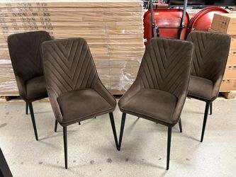 Chocolate Velvet Chevron Back Dining Chair (Set of 4)