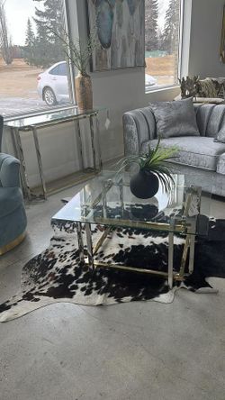 Brand New Elegant and Chic Polished Gold Coffee & Console Tables on sale