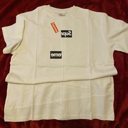 Supreme X Comme Des Garcons Shirt Split Box Logo, White Xl