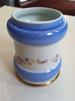 Batignani Made in France Ceramic Bud Vase w/ Gold Trim