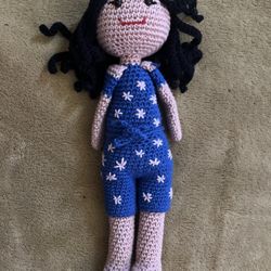 HAND CRAFTED CROCHETED  DOLL 12" TALL