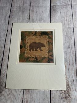 Golden leaf Bear Artbeats Susan winget Art Print 8x10 Matted - Not Framed 
