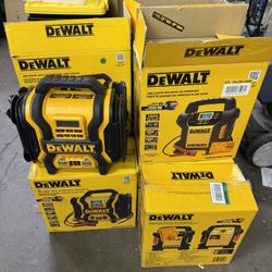 Lot Of 9 DEWALT Portable Power Jump Starter  some w/Digital Compressor