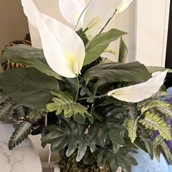 2 Faux Plants In Vase