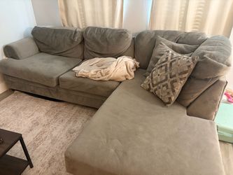 Super Comfortable Grey L-Shaped Sectional Couch