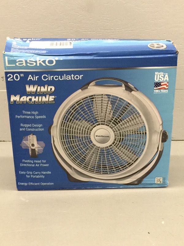 Lasko 20" Air Circulator Wind Machine 3 Speed Fan
