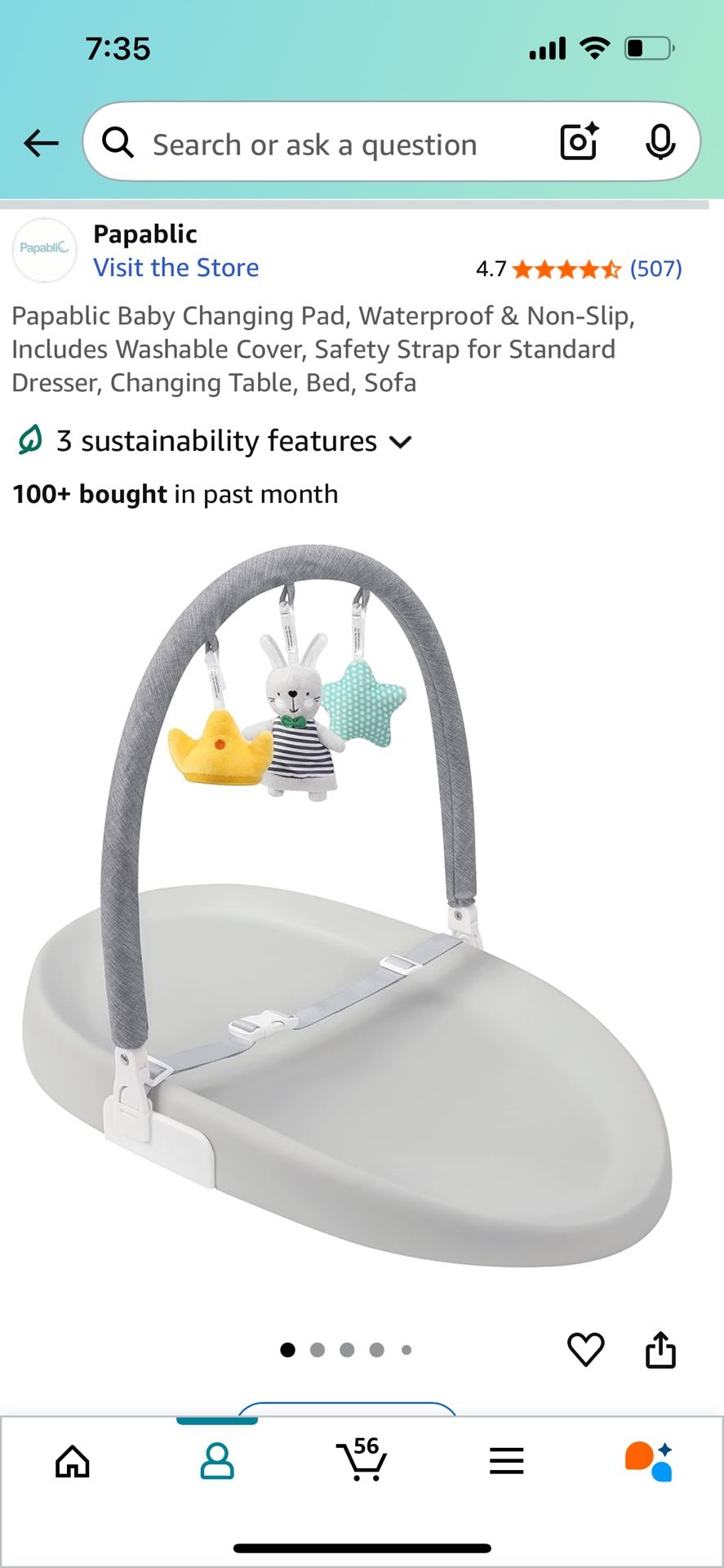 Papablic Baby Changing Pad - Grey Pro