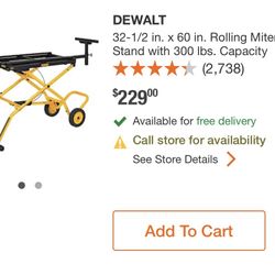 Rolling Mitre Saw Cart.     Brand New.   Assembled But Never Used