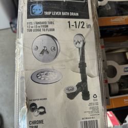 Everbilt Trip Lever 1-1/2 in. Black Poly Pipe Bath Waste and Overflow Drain in Chrome