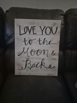 Love You to the Moon & Back Wood Sign